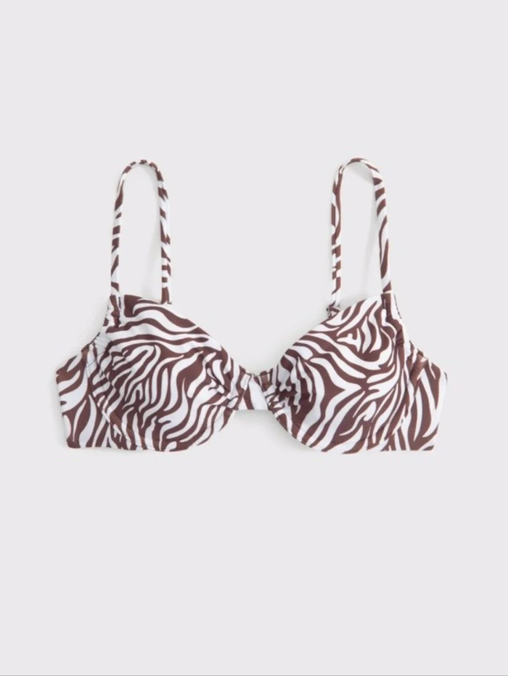 ABERCROMBIE & FITCH🐾 Swimwear Ruched Underwire Bikini Top In Zebra Print SIZE M